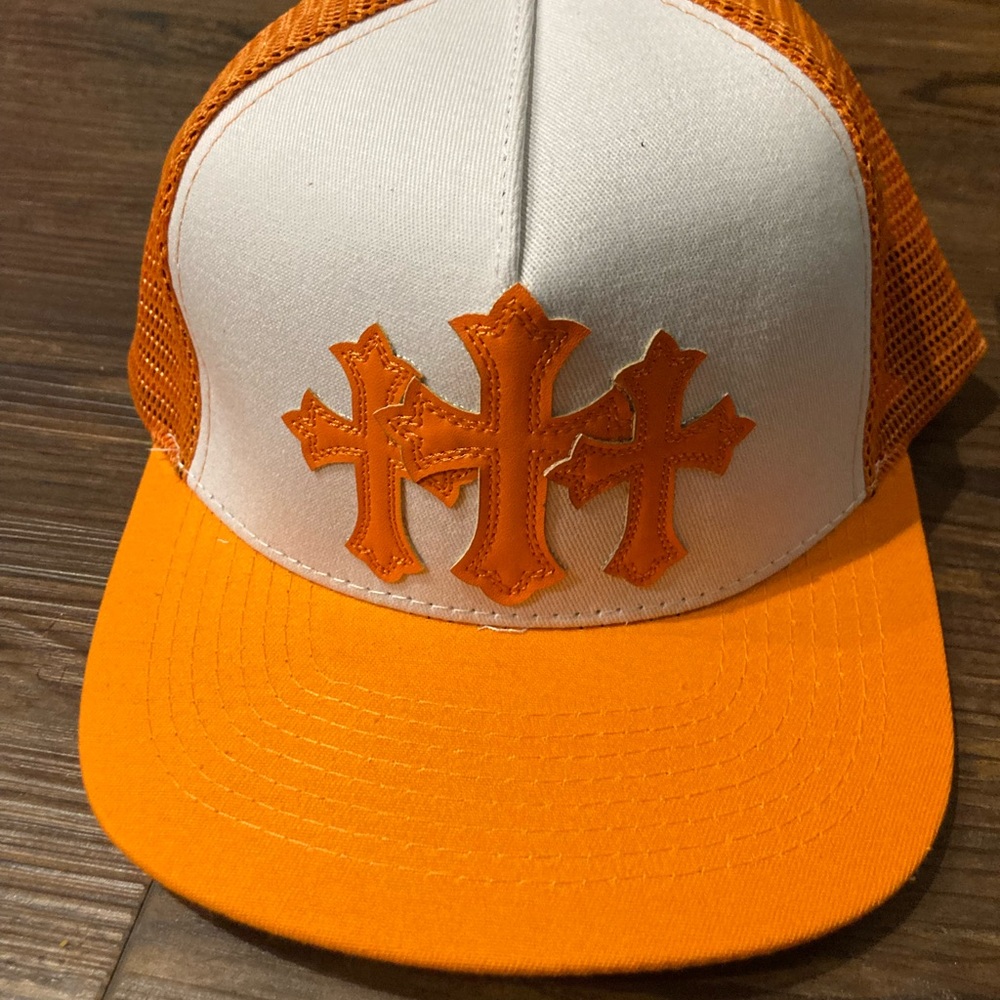 Chrome cross trucker hat